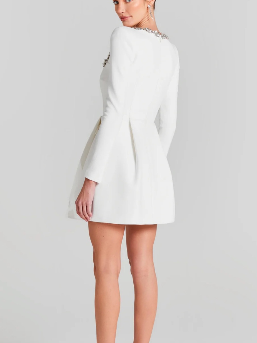 Nadine Merabi Kimberly Long Sleeve White Mini Dress - Picture 4 of 8